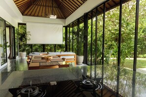 Deluxe Villa, 3 Bedrooms, Pool View | Living area