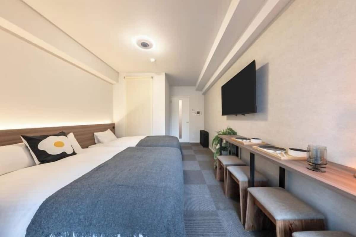 Blackout curtains, iron/ironing board, free WiFi, bed sheets