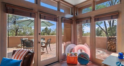 Peaceful Tesuque Adobe with Pool & Nearby Trails