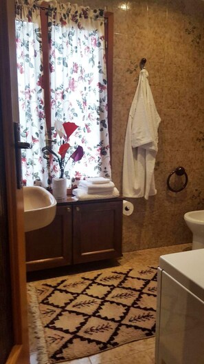 Dusche, Haartrockner, Bidet, Handtücher