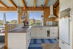 Fridge, oven, coffee/tea maker, electric kettle