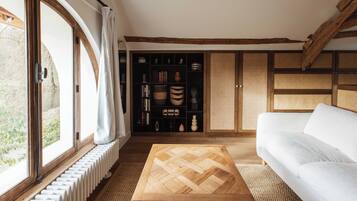 Fireplace, books