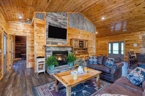 Smart TV, fireplace, video games