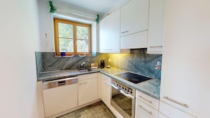 Fridge, oven, stovetop, dishwasher