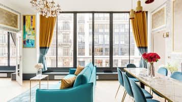 Apartment, City View | Living area | 43-inch Smart TV with cable channels, Netflix, streaming services