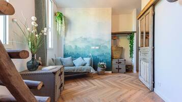 Tomannsrom, terrasse | Blendingsgardiner, strykejern/-brett og wi-fi (inkludert)