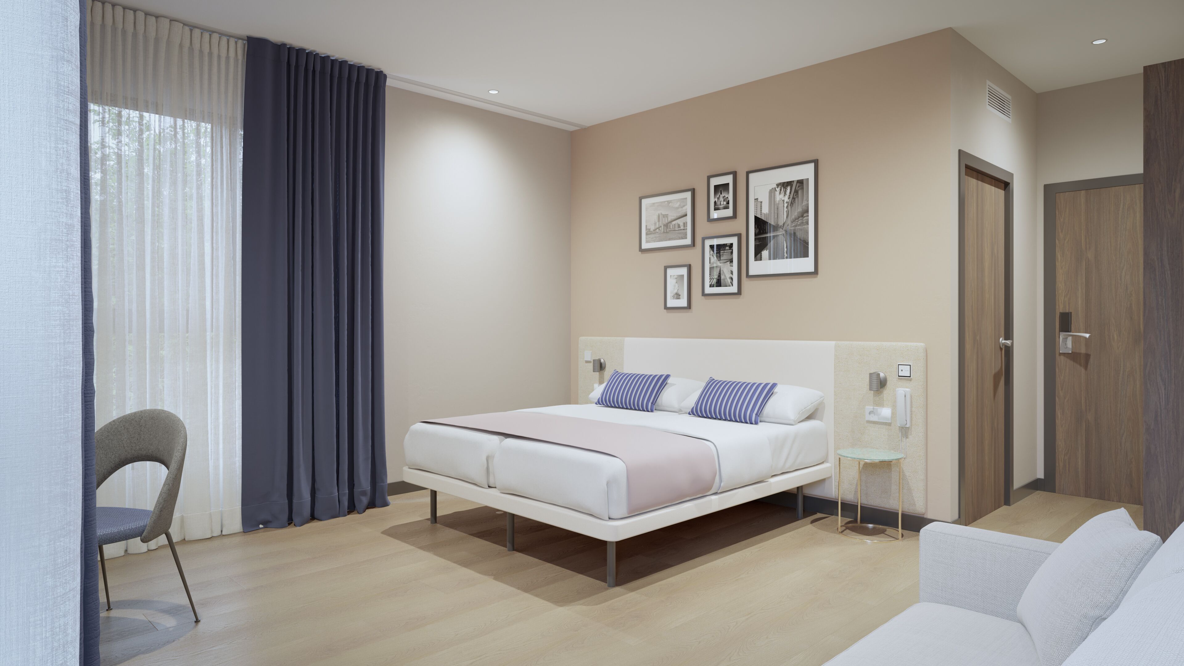 Minibar, in-room safe, desk, laptop workspace