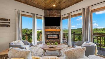 TV, fireplace, video games