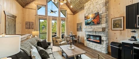 TV, fireplace, video games