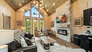 TV, fireplace, video games