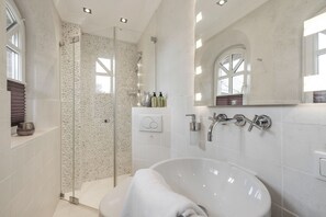 Hair dryer, towels