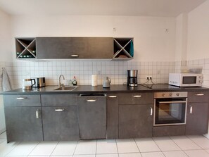Microwave, oven, stovetop, dishwasher