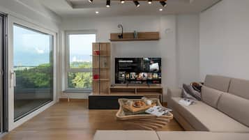 Standard Apartment, Multiple Bedrooms (Seaview Apartment Kostrena Two) | Living area | 21-inch Smart TV with digital channels