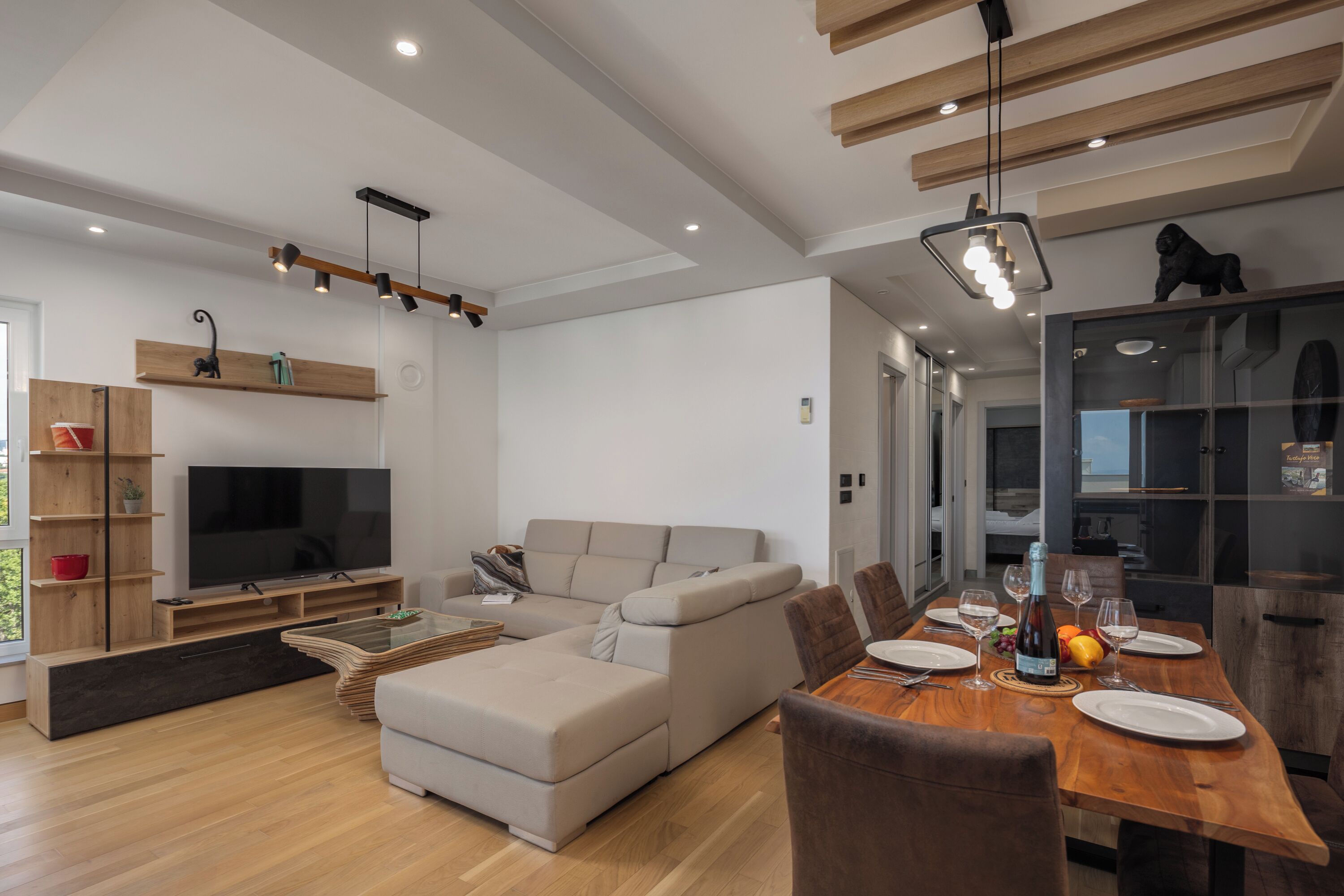 Standard Apartment, Multiple Bedrooms (Seaview Apartment Kostrena Two) | Living room | 21-inch Smart TV with digital channels