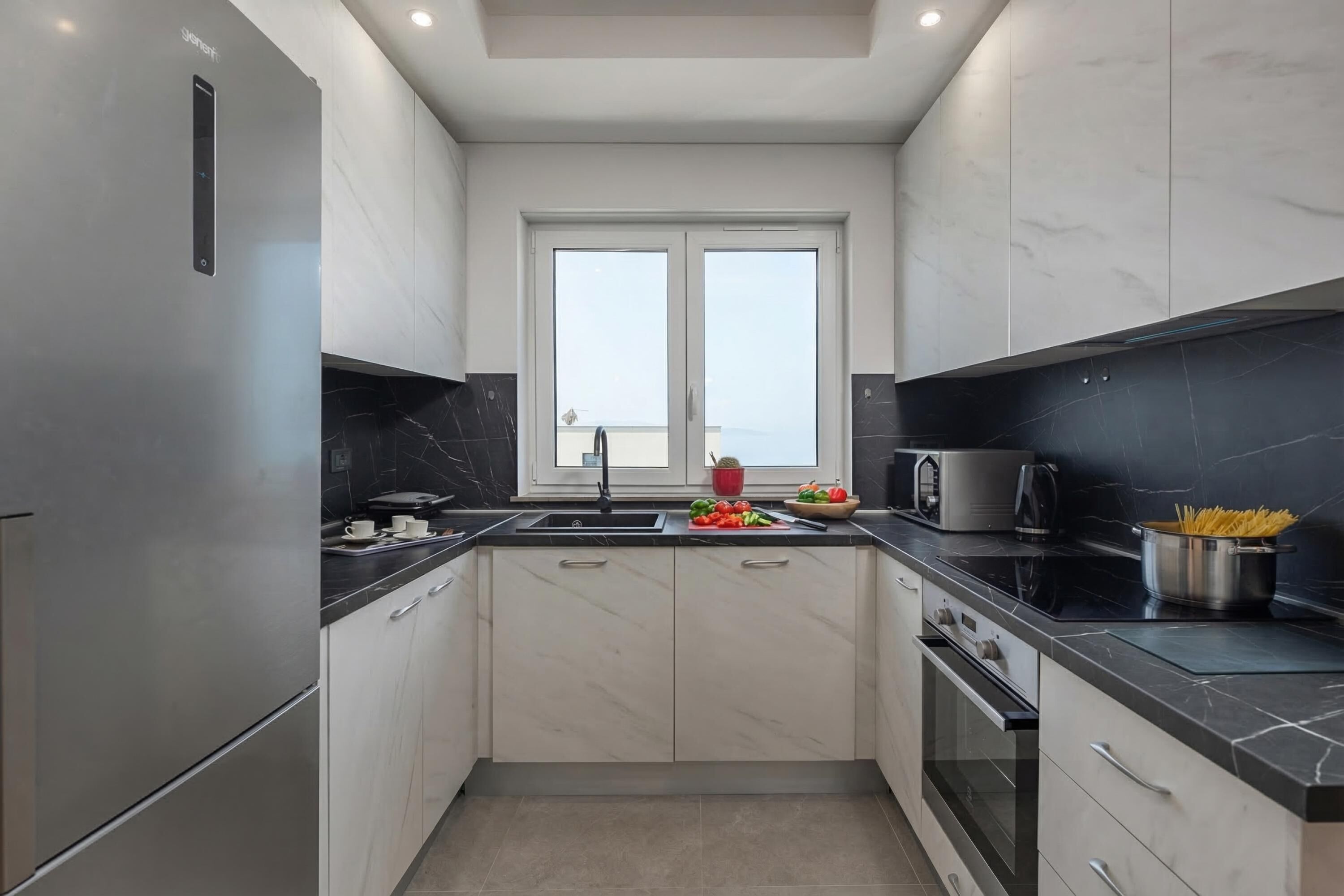 Standard Apartment, Multiple Bedrooms (Seaview Apartment Kostrena Two) | Private kitchen | Fridge, microwave, oven, stovetop