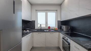 Standard Apartment, 2 Bedrooms (Seaview Apartment Kostrena Two) | Private kitchen | Fridge, microwave, oven, stovetop