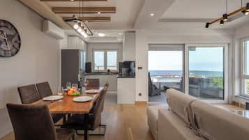 Standard Apartment, 2 Bedrooms (Seaview Apartment Kostrena Two) | Living room | 21-inch Smart TV with digital channels