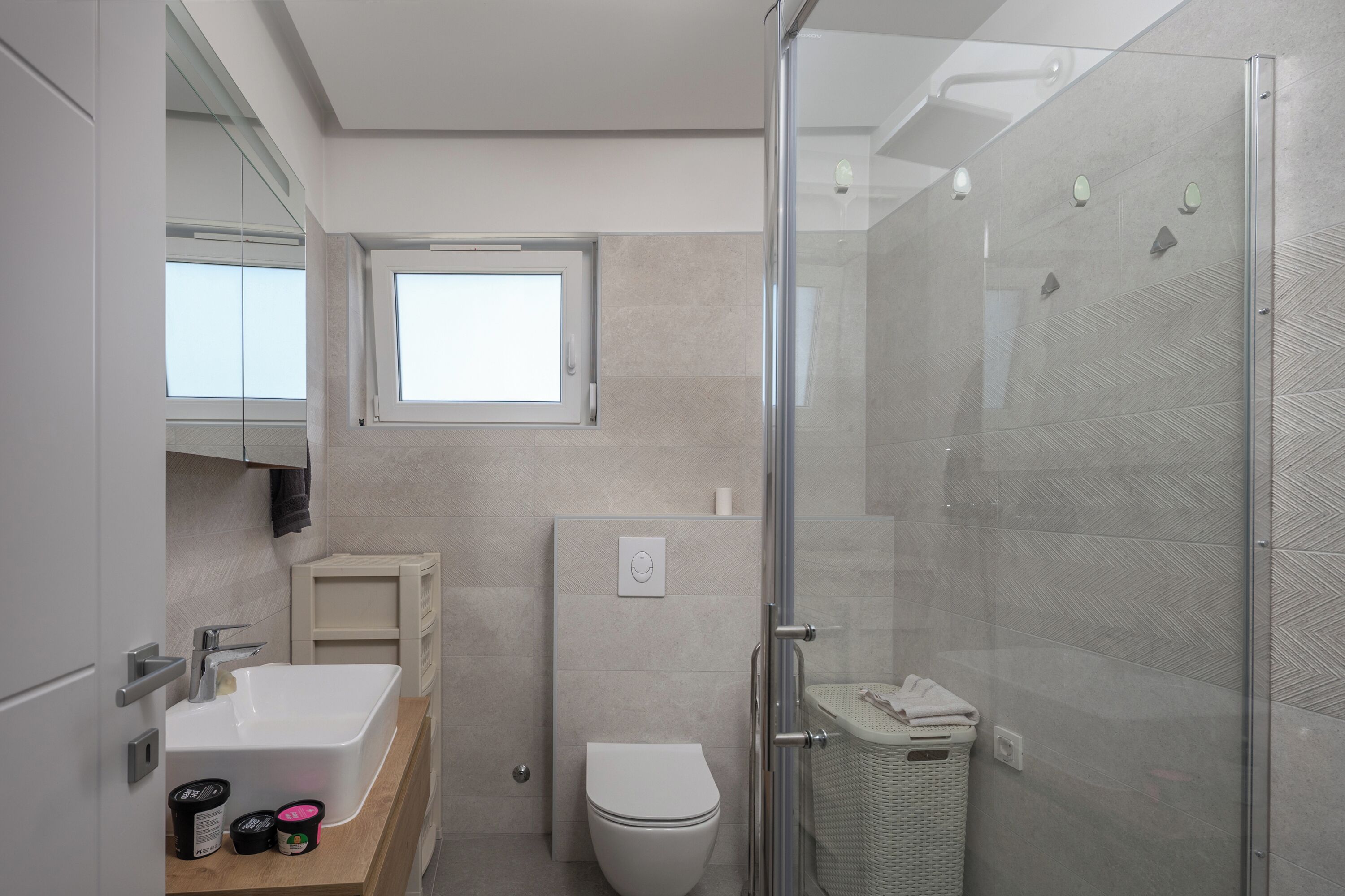 Standard Apartment, Multiple Bedrooms (Seaview Apartment Kostrena Two) | Bathroom | Shower, hair dryer, towels, soap