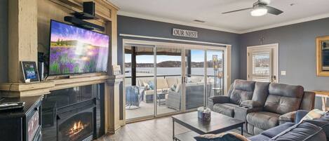 TV, fireplace, stereo, offices