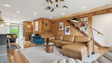 Smart TV, fireplace, video games, books