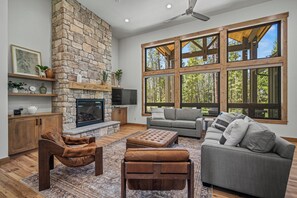 TV, fireplace, table tennis