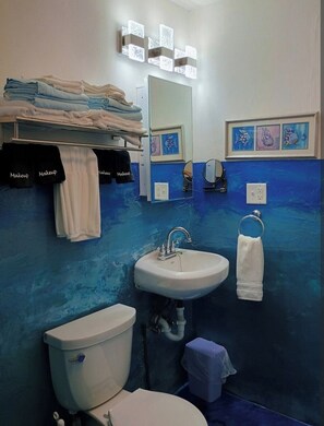 Shower, hair dryer, towels, soap - Full Bed/Kitchenette Esperanza w/AC+Wi-Fi Apt. 2 (Vieques)