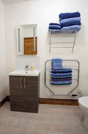 Serviettes fournies, savon, papier toilette