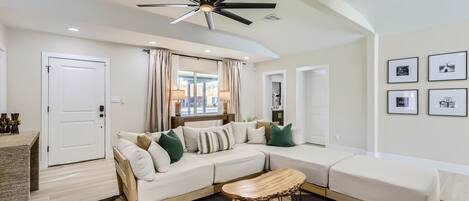 Smart TV, fireplace, video games