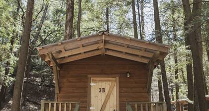Cozy FOX DEN private solo cabin at Mulberry Gap Adventure Basecamp in Ellijay!