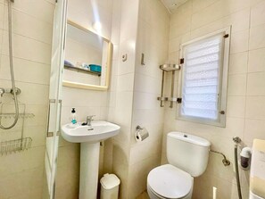 Dusche, Haartrockner, Handtücher
