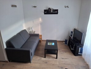 Televisor, reproductor de DVD, llibres i estèreo