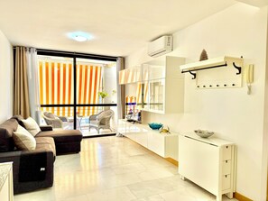 Living area - Your Seasonal Oceanfront Home- Beach, A/C, Garage, EV charge (La Caleta)