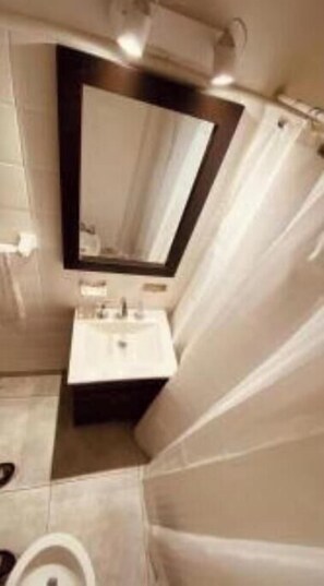 Bidet, towels, toilet paper