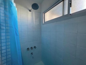 Hair dryer, towels, toilet paper