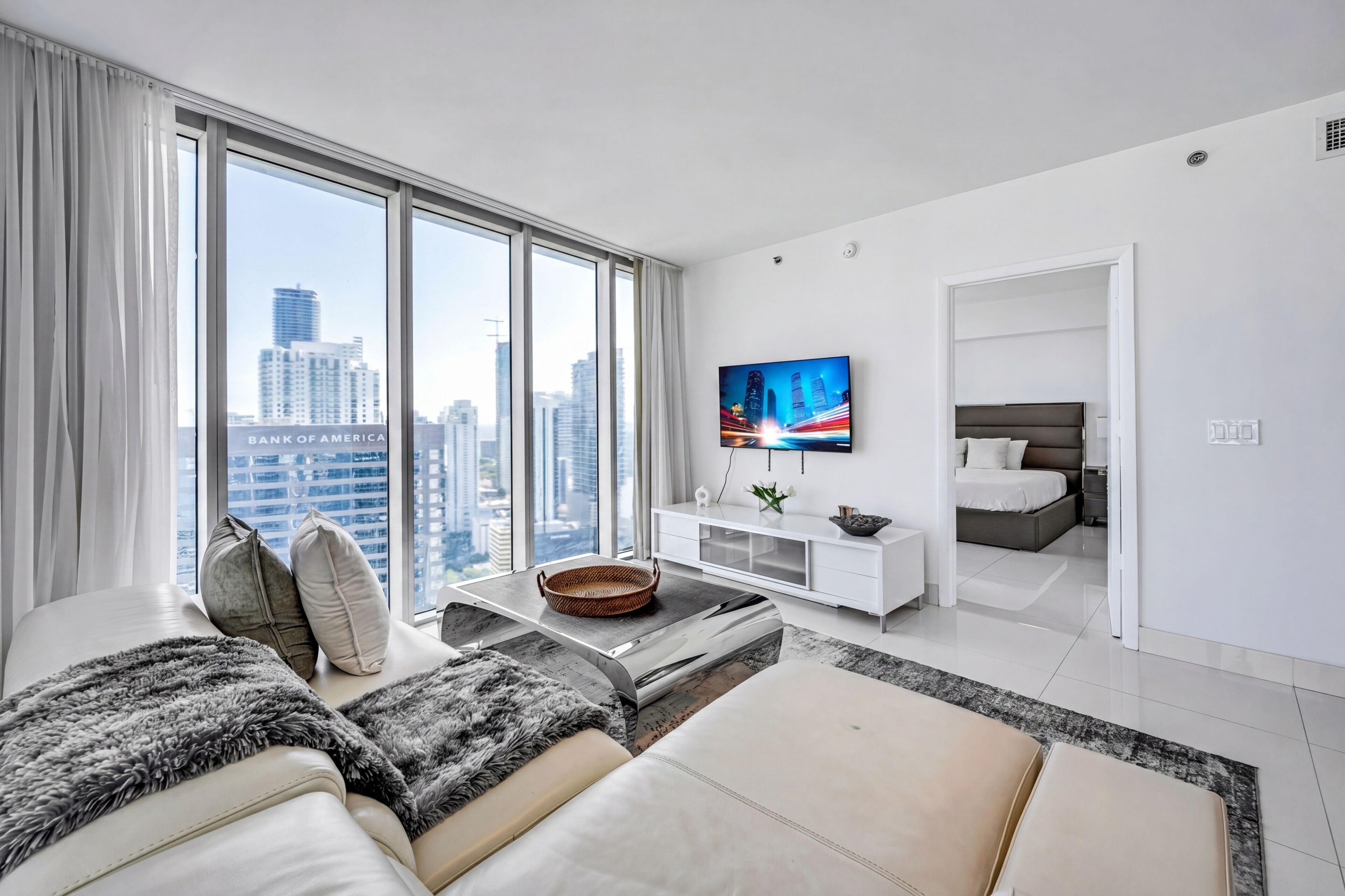 Presidential Apartment, 2 Bedrooms, Private Pool, Ocean View | Living area | 150-inch Smart TV with satellite channels, Netflix, streaming services