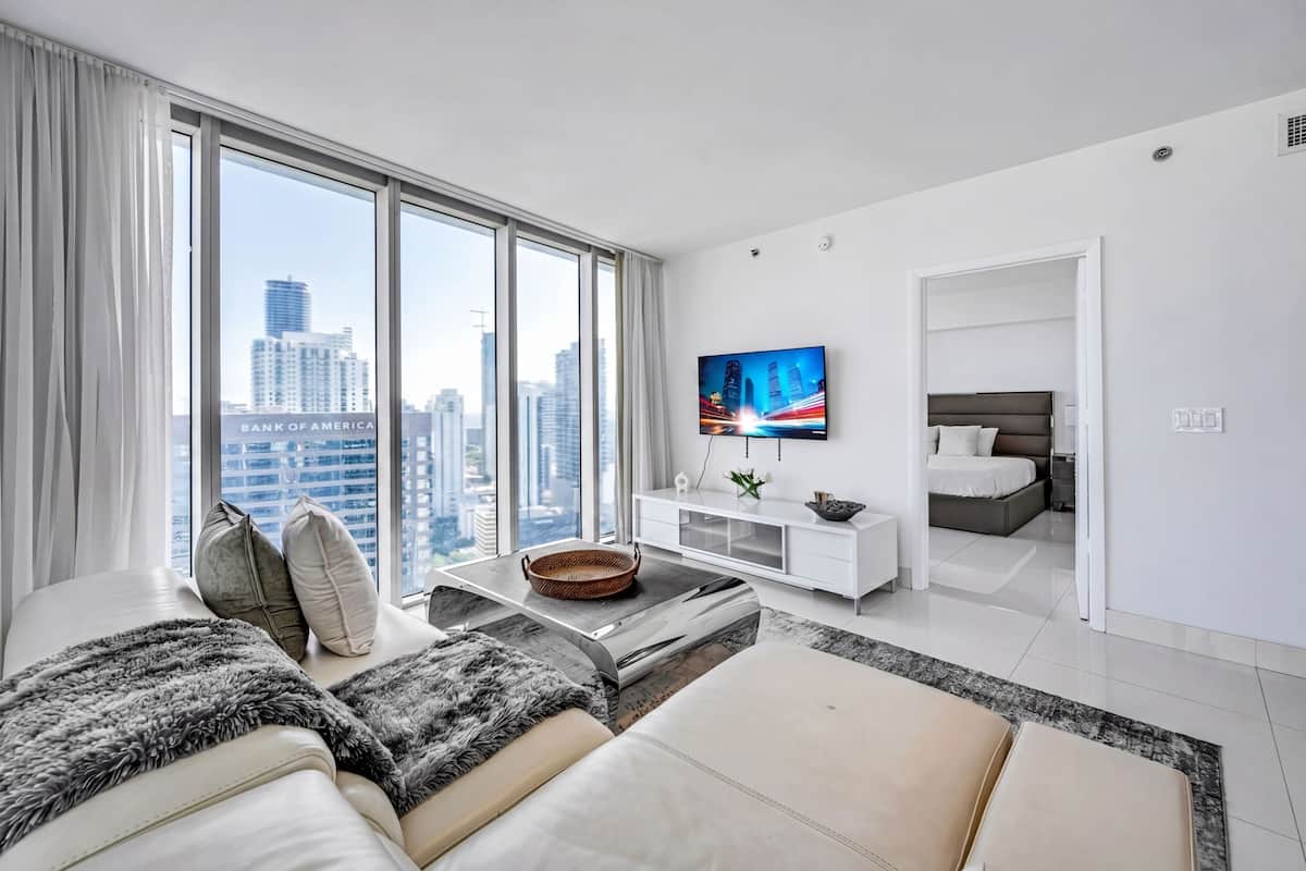 Presidential Apartment, 2 Bedrooms, Private Pool, Ocean View | Living area | 150-inch Smart TV with satellite channels, Netflix, streaming services