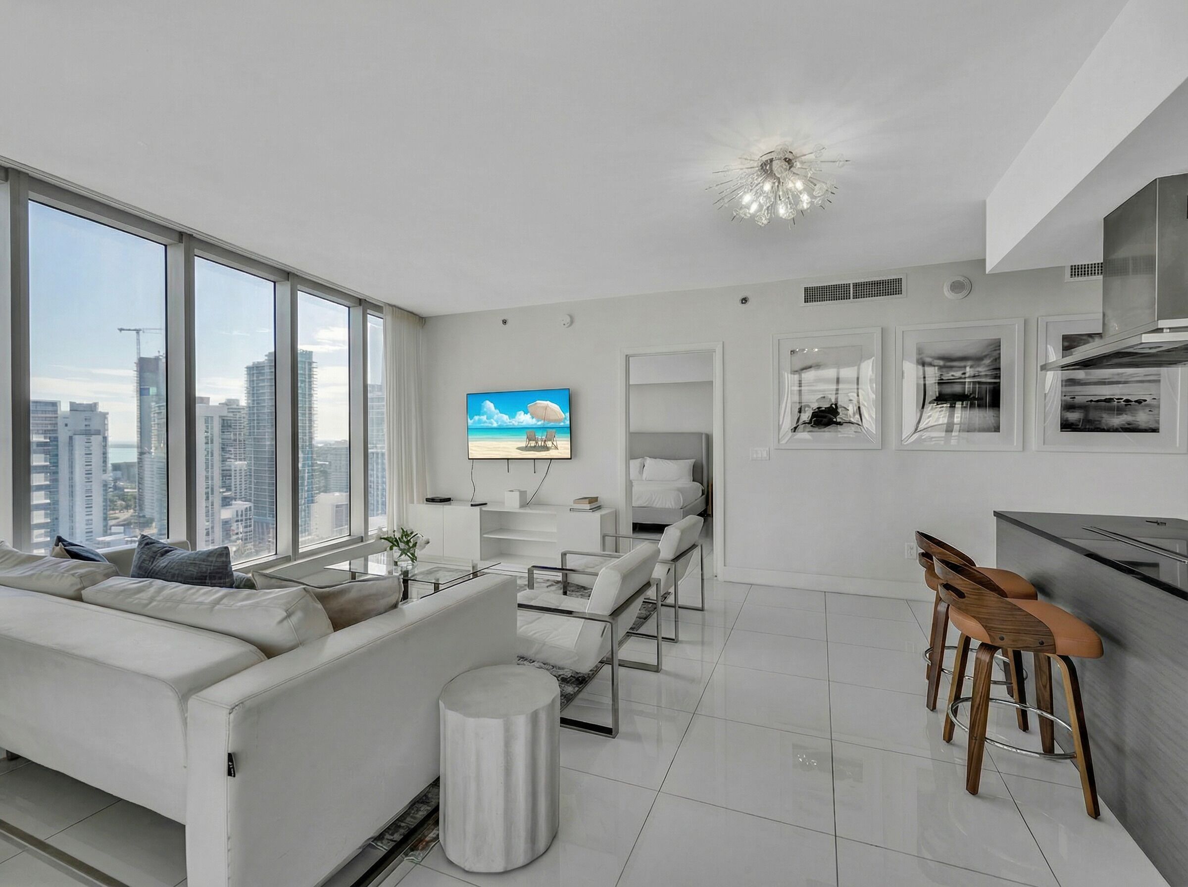 Presidential Apartment, 2 Bedrooms, Private Pool, Ocean View | Living area | 150-inch Smart TV with satellite channels, Netflix, streaming services