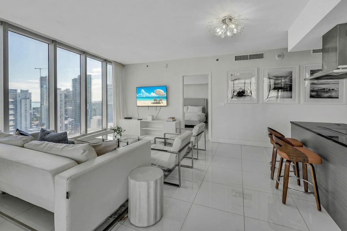 Presidential Apartment, 2 Bedrooms, Private Pool, Ocean View | Living area | 150-inch Smart TV with satellite channels, Netflix, streaming services