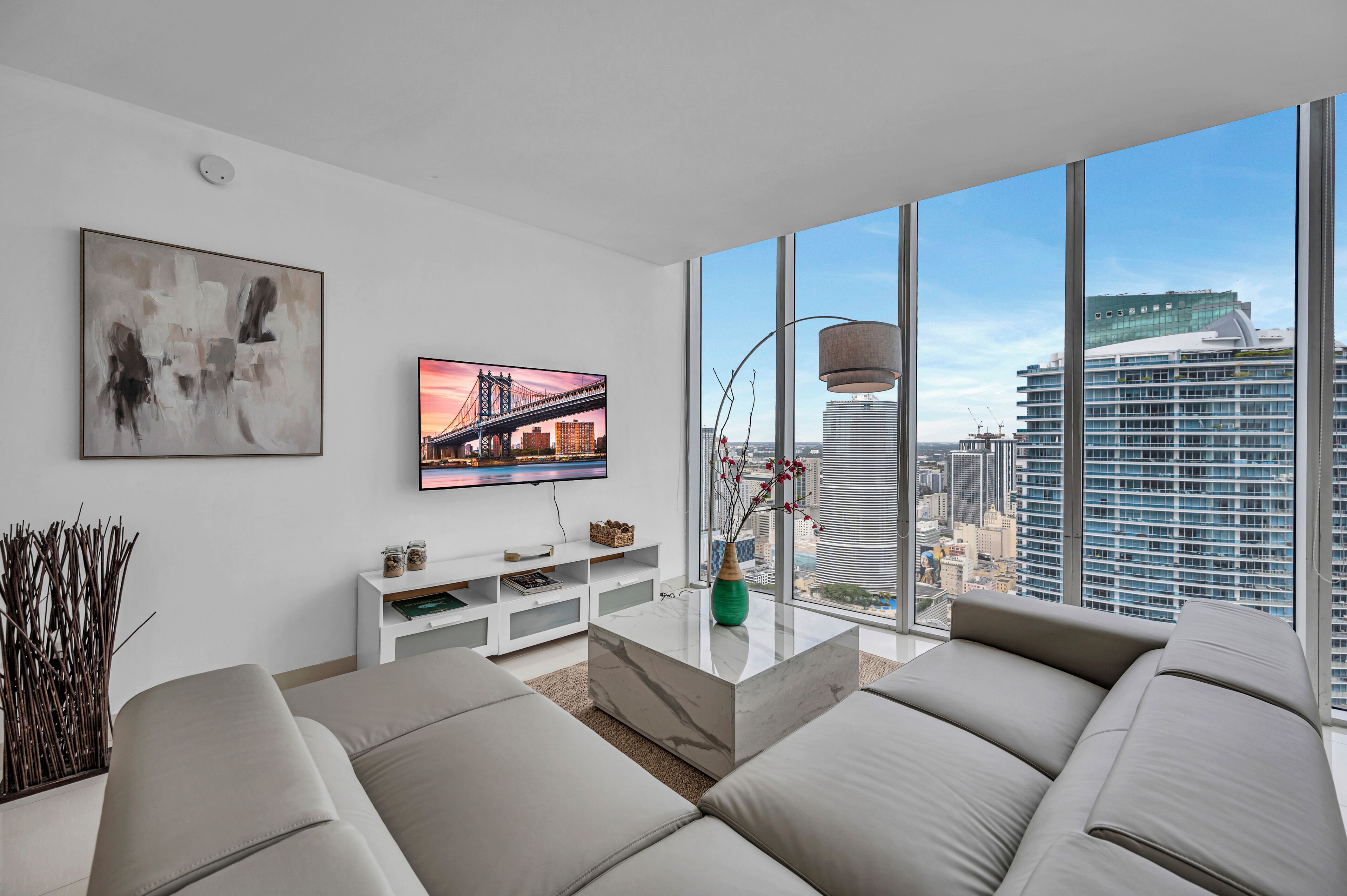 Royal Apartment, 2 Bedrooms, Private Pool, Ocean View | Living area | 150-inch Smart TV with satellite channels, Netflix, streaming services