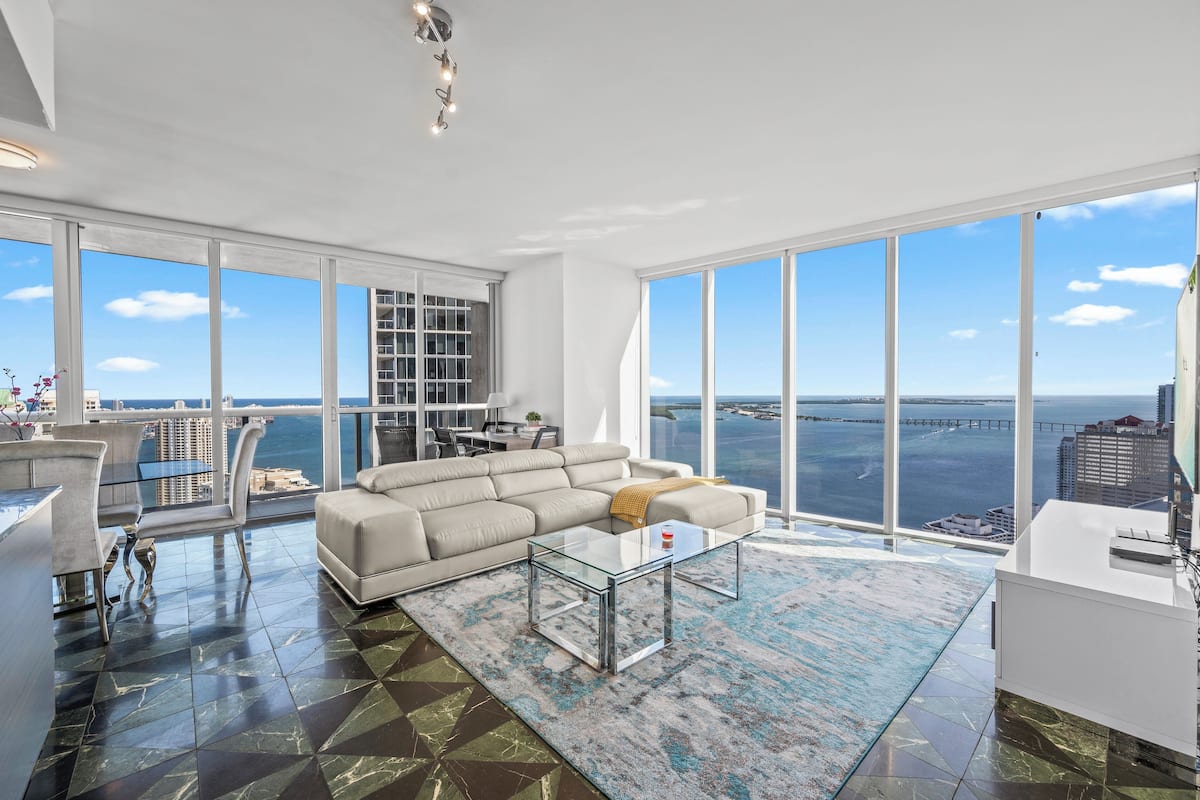 Presidential Apartment, Harbor View | Living area | 150-inch Smart TV with satellite channels, Netflix, streaming services