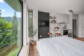 Skrivebord, strykejern/-brett, wi-fi (inkludert) og sengetøy