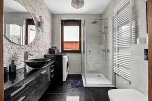 Hair dryer, towels