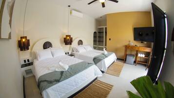 1 habitación, tabla de planchar con plancha, wifi y ropa de cama