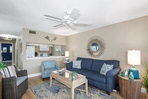 Condo, 1 King Bed with Sofa bed (Estero Island Yacht & Racquet 320) | Living area - Estero Island Yacht & Racquet 320 (Fort Myers Beach)