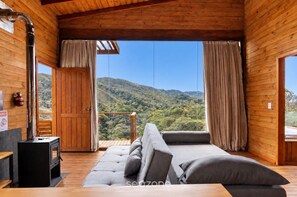 Living area - Cabana c/ vista e jacuzzi Serra Catarinense VST025 (Anitápolis)