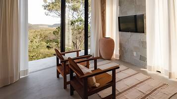 Bungalow | Living area | 50-inch Smart TV with digital channels