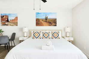 2 bedrooms, iron/ironing board, WiFi, bed sheets