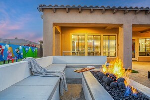 Villa, Patio, Pool View | Living area | 70-inch Smart TV with digital channels, video-game console, Netflix