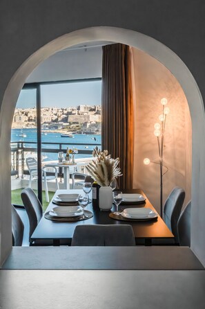 Dining - TOP Location-2BR Seafront&Steps to Ferry by ArcoCollection (Sliema)
