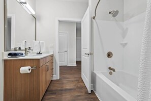 Shower, hair dryer - Playful 2BR escape w/ arcade & pool table (Nashville)